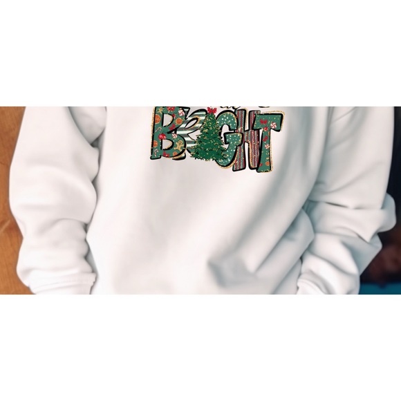 Merry & Bright crewneck Christmas sweatshirt! - Picture 2 of 2